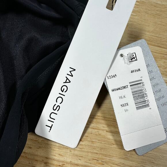 Magicsuit Halo Effect Angelika Tankini Top Black Women's Size 10 New With Tags - Picture 5 of 10